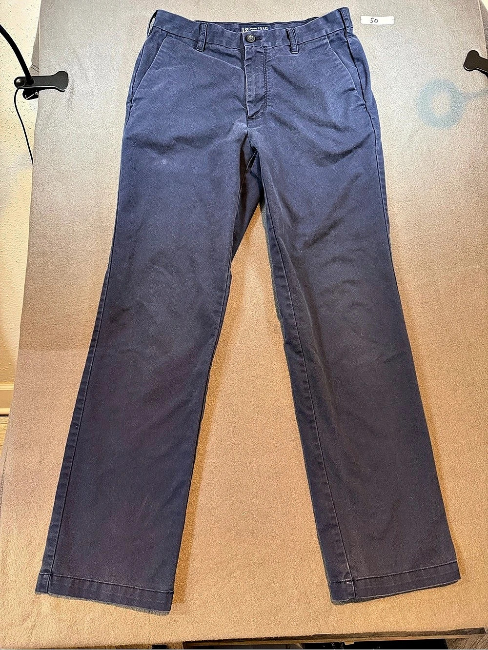 IZOD Straight Fit Straight Leg Chinos in Blue Waist 32 x 34